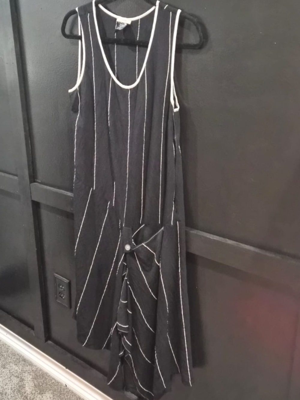 Crea Concept | Black and White Pin-Striped Dress | Maxi | Euro 38 | US 6-8